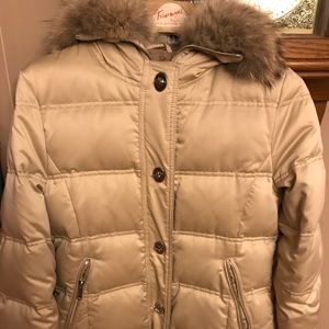 Coach puffer  coat with fur hood Sz M